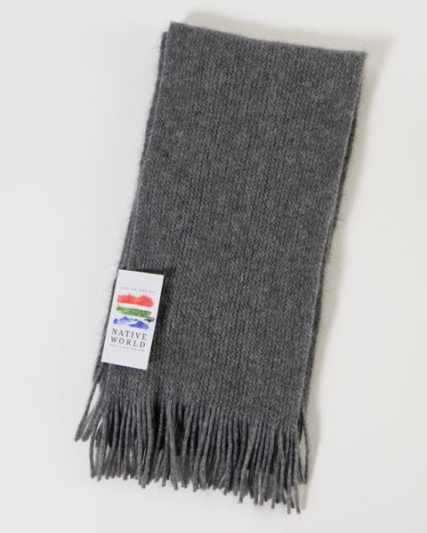 The Fantail House, Native World, Made in New Zealand, Possum Merino, Plain Scarf, Silver
