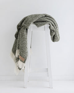 Wool Twill Throw - Moss