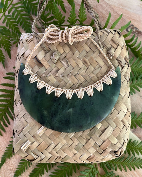Donna Summers, The Fantail House, Made in NZ, New Zealand Made, Hand carved, Breast plate, Pounamu, Greenstone, Pendant, Made in Aotearoa
