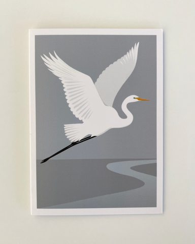 greeting, card, Cathy, Hansby, White, Heron