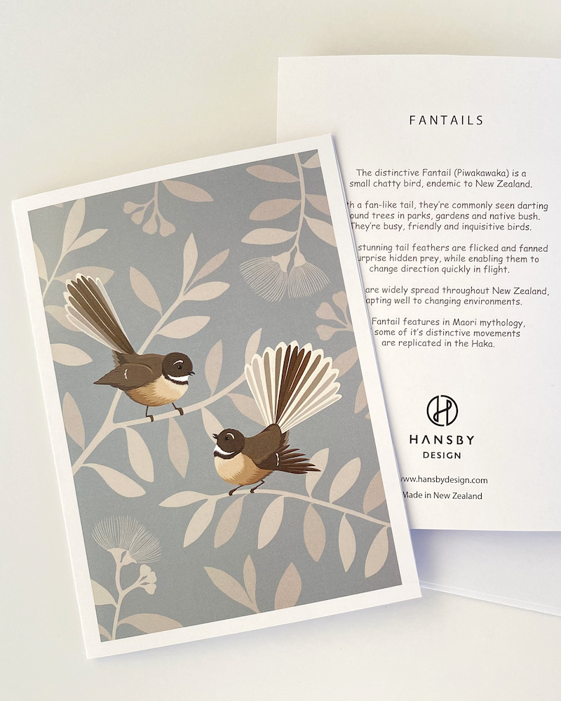 greeting, card, Cathy, Hansby, Fantails