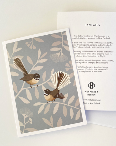 greeting, card, Cathy, Hansby, Fantails