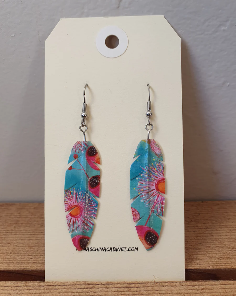 Washi, tape, origami, earrings, feathers