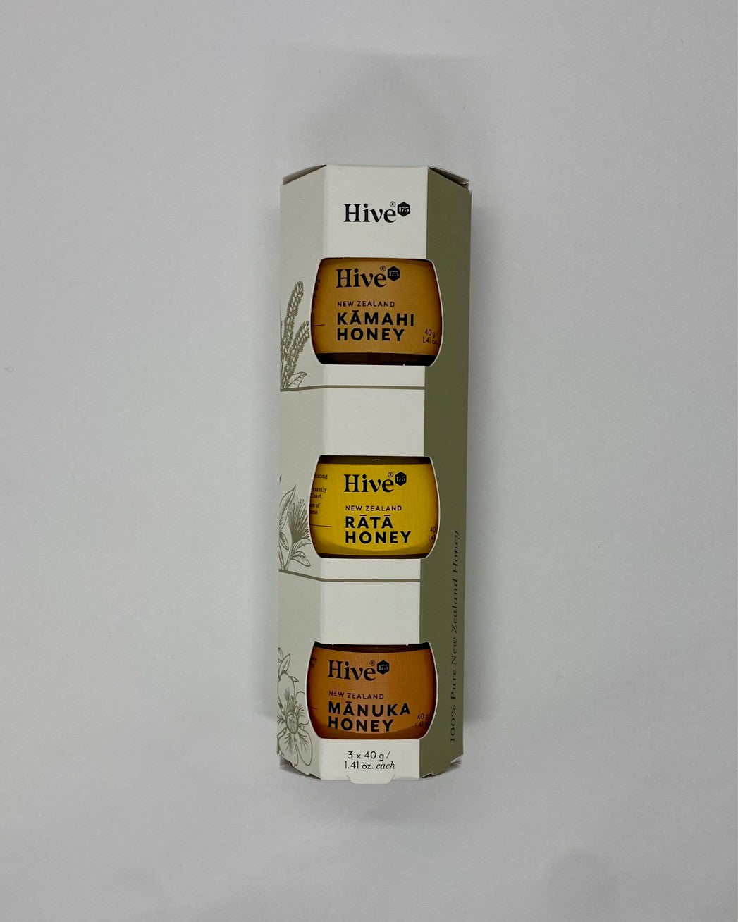 a three pack of New Zealand Honey in stylised packaging.