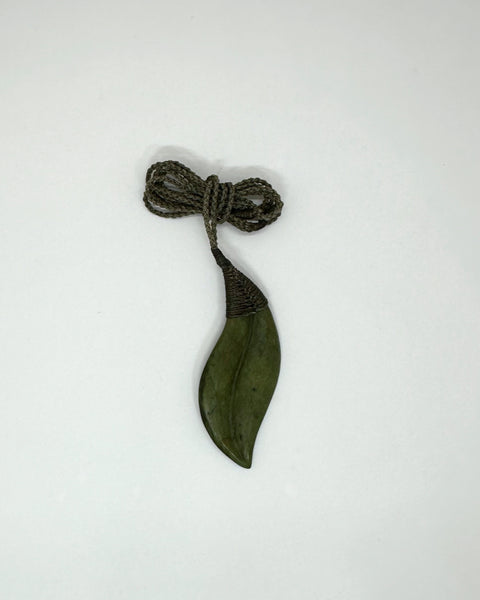 The Fantail House, Greenstone, pounamu, pendant, necklace,  leaf design, unique
