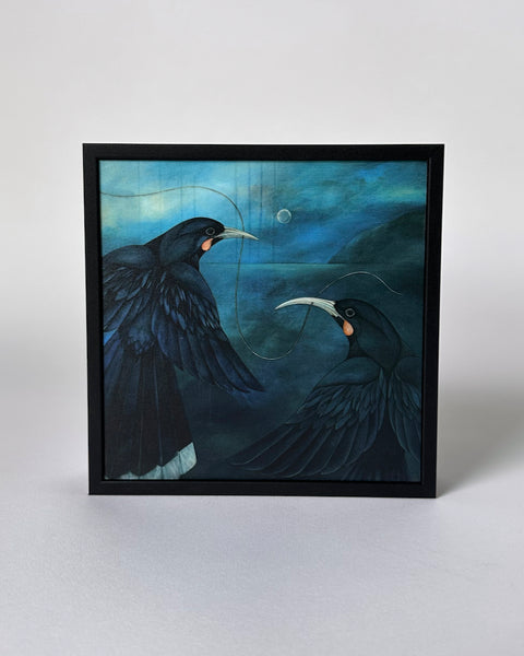 The Fantail House, Ira Mitchell, Made in New Zealand, Kathryn Furniss, Huia, birds, Together Forever, Art, Print, Box, Frame