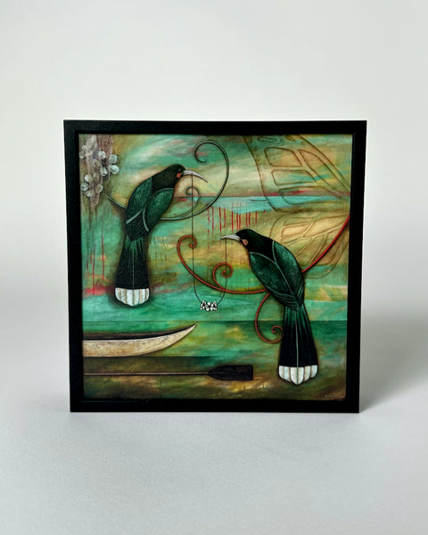 The Fantail House, Ira Mitchell, Made in New Zealand, Kathryn Furniss, Manuka Chain, Art, Print, Box, Frame, huia, birds