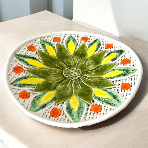 Made in NZ, The Fantail House, Green, Ceramic, Lotus Flower, Original, One Off, Large, Pottery