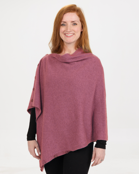 The Fantail House, Native World, Made in New Zealand, Possum Merino, Anyway Wrap, Womens,  Magnolia