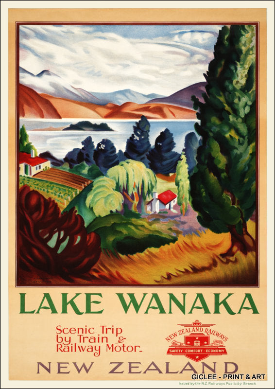 The Fantail House, Printed in New Zealand, Railways, Studios, Tourism, Art, Prints, Vintage, Lake, Wanaka