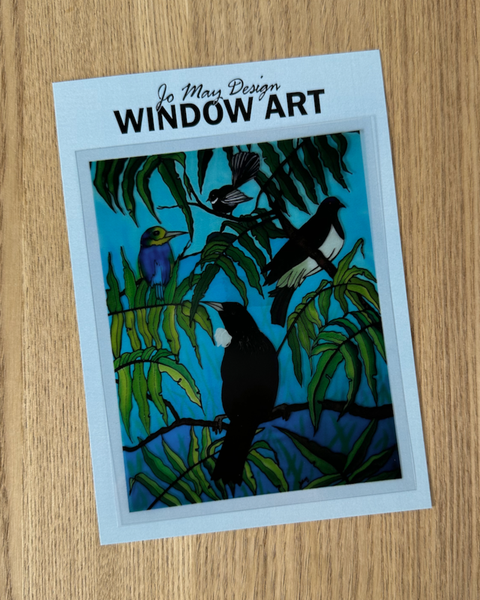 The Fantail House, Jo May Design, Made iN NZ, Window decals. NZ Art, NZ Design