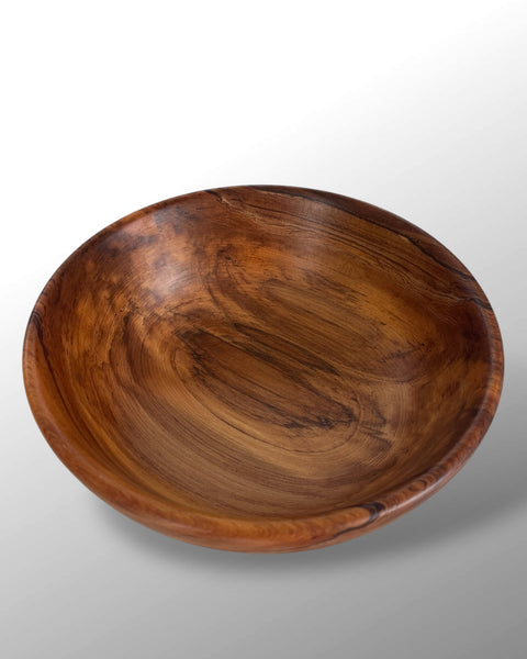 Top View of New Zealand Native Rimu Heart Wood Bowl. Wood Turned Red-Brown NZ Timber with distinctive grain pattern.