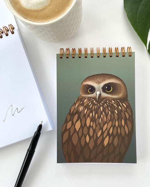 The Fantail House, Cathy Hansby, Notebooks, Morepork, Ruru