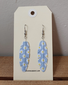 Washi, tape, origami, earrings, feathers