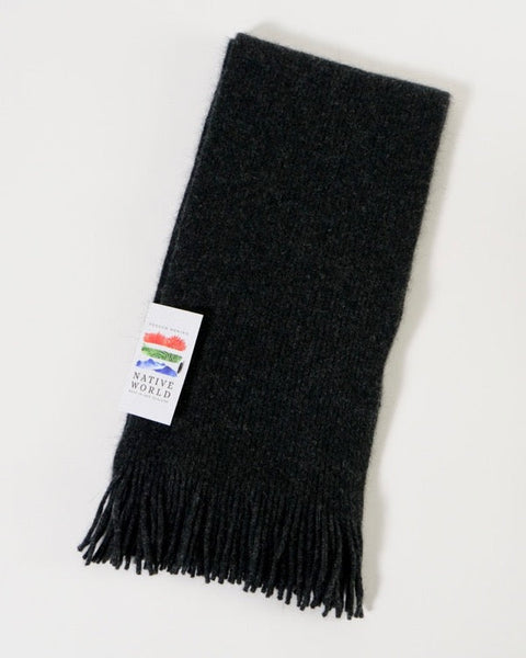 The Fantail House, Native World, Made in New Zealand, Possum Merino, Plain Scarf, Charcoal