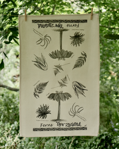 The Fantail House, Made in NZ, Tea Towels, Cotton, Ferns
