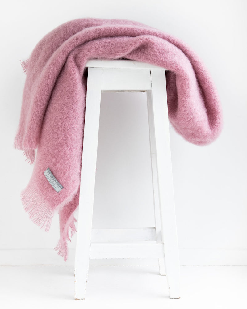 Windermere Mohair Throw - Peony