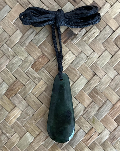 Greenstone, Pounamu, Pendant, Kuru, Drop, Made in Aotearoa, Carved, NZ made, The Fantail House