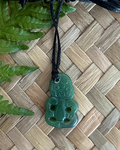 Greenstone, Tiki, Small, Pendant, Pounamu, NZ made, Carved, Made In Aotearoa, The Fantail House