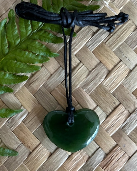 Greenstone, Pounamu, Heart, Pepe,  Size Small, Tiny, Your taonga, Pendant, NZ Made, Made in Aotearoa, The Fantail House