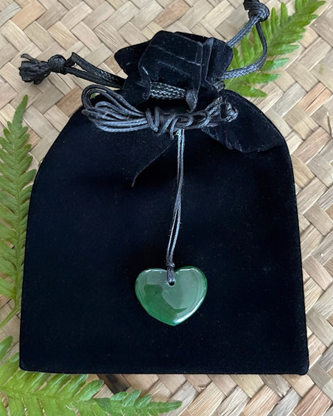 Greenstone, Pounamu, Heart, Pepe,  Size Small, Tiny, Your taonga, Pendant, NZ Made, Made in Aotearoa, The Fantail House
