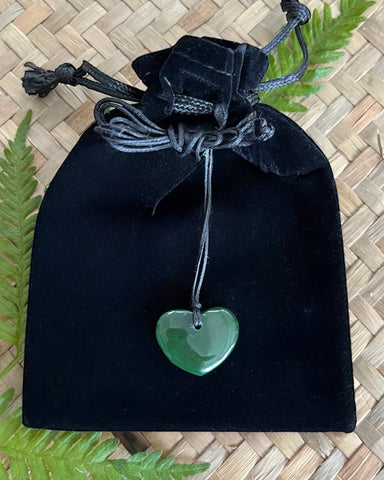 Greenstone, Pounamu, Heart, Pepe,  Size Small, Tiny, Your taonga, Pendant, NZ Made, Made in Aotearoa, The Fantail House