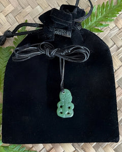 Greenstone, Tiki, Small, Pendant, Pounamu, NZ made, Carved, Made In Aotearoa, The Fantail House