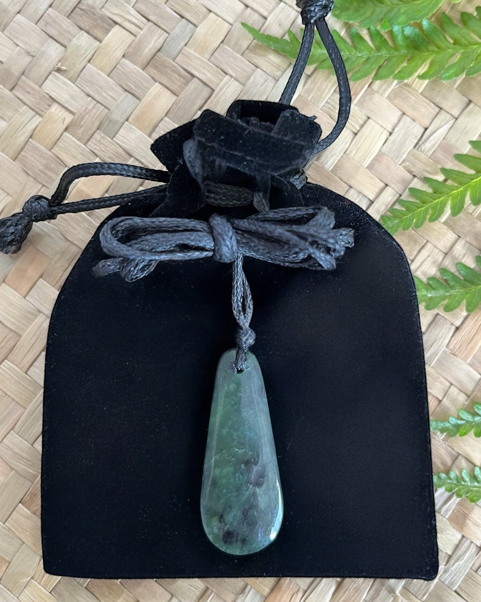 Greenstone, Pounamu, Pendant, Kuru, Drop, Made in Aotearoa, Carved, NZ made, The Fantail House