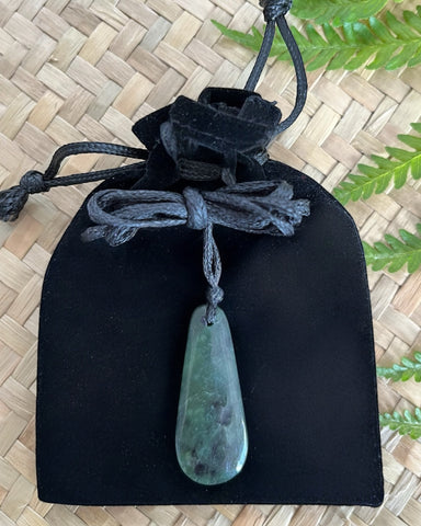 Greenstone, Pounamu, Pendant, Kuru, Drop, Made in Aotearoa, Carved, NZ made, The Fantail House