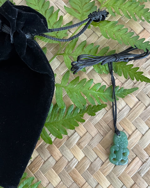 Greenstone, Tiki, Small, Pendant, Pounamu, NZ made, Carved, Made In Aotearoa, The Fantail House