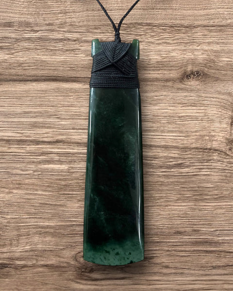 The Fantail House, Made in NZ, Made in New Zealand, Greenstone, Pounamu, Toki, Large, Pendant, Hand Carved, Made in Aotearoa, Necklace, 