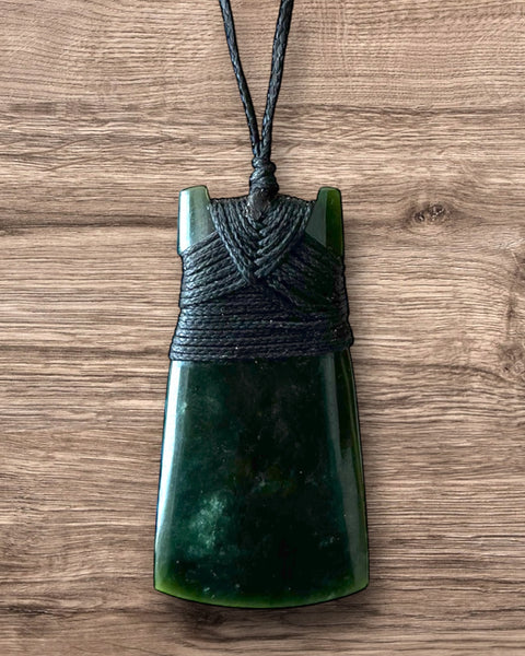 The Fantail House, Made in NZ, Made in New Zealand, Greenstone, Pounamu, Toki, Large, Pendant, Hand Carved, Made in Aotearoa, Necklace, 