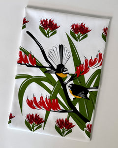 The fantail house, kiwiana, Fantail,  bird, tea, towel, printed in NZ