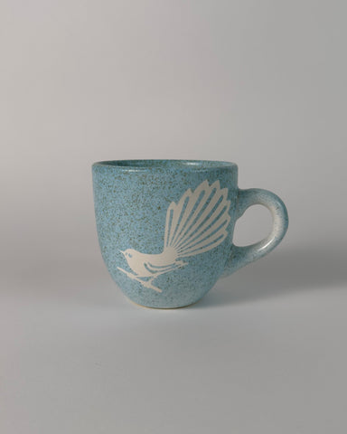 The Fantail House, Painted Pacific Pottery, Made in NZ, Native, Bird, Mugs