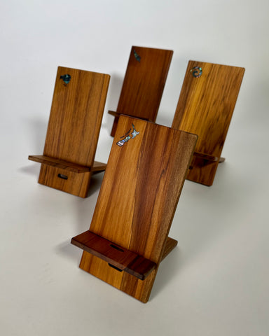 The Fantail House, Romeyn, Phone Stand, Rimu, Made in NZ, Paua