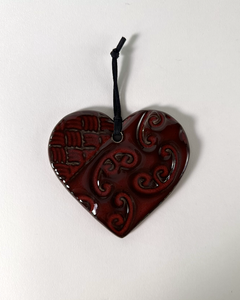 The Fantail House, Michelle Bow, Heart, wall , hanging, ceramic, heart, kowhaiwhai