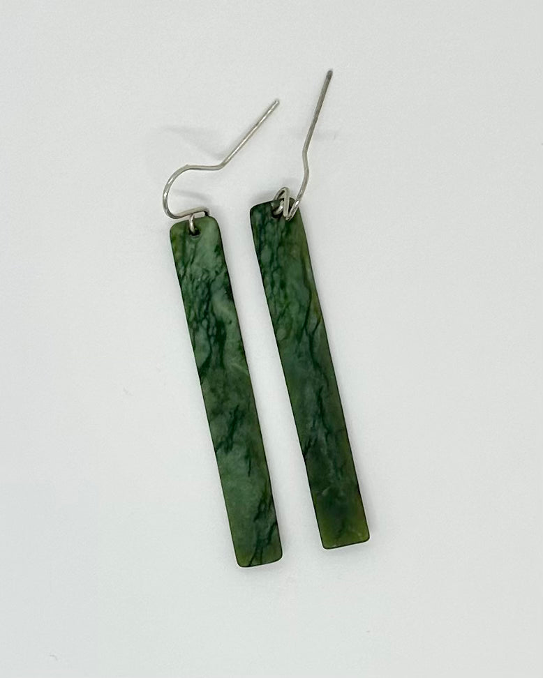 The Fantail House, Earrings, Donna Summers, Greenstone, pounamu