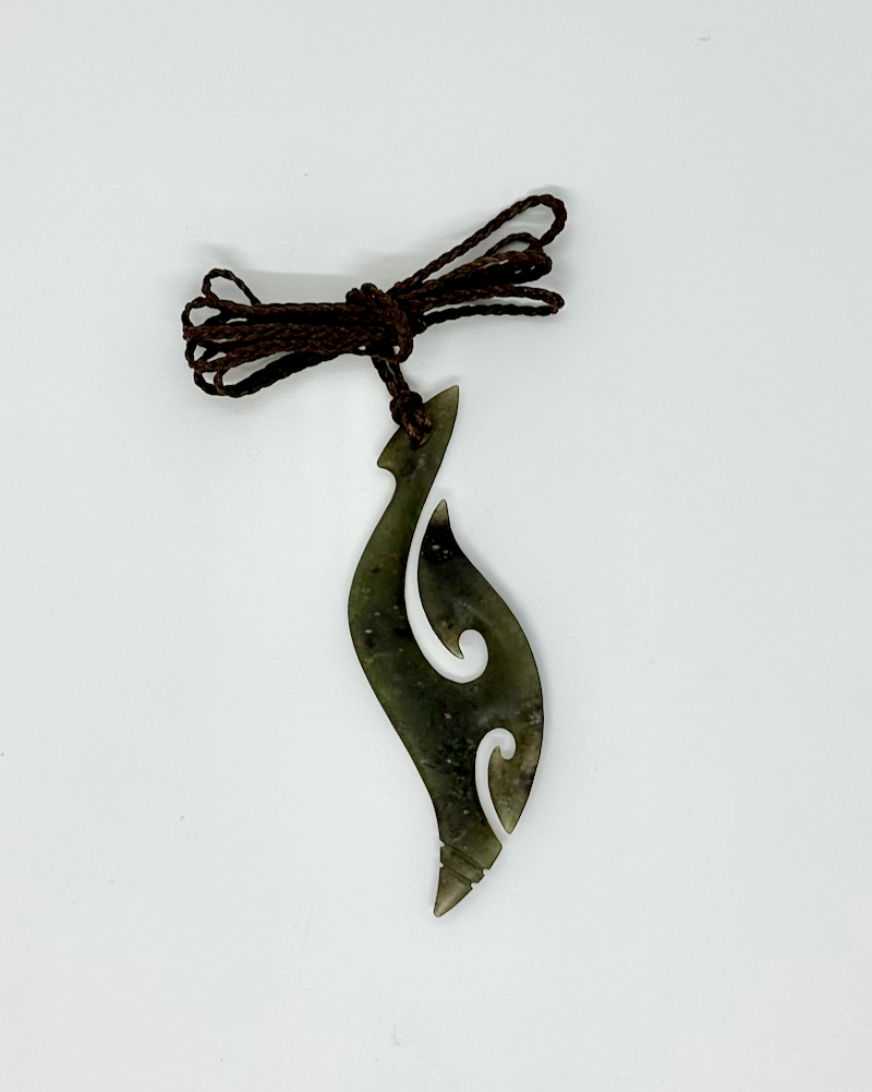 Fish Hook with Koru - Greenstone - Pounamu – The Fantail House