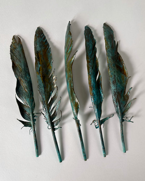 Copper Feathers - Green Patina
