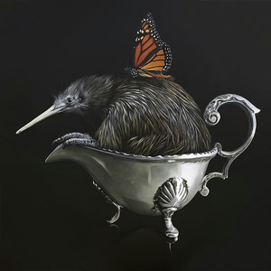 Jane, Crisp, Kiwi, Greeting, card, Fantail, House