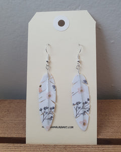 Washi, tape, origami, earrings, feathers
