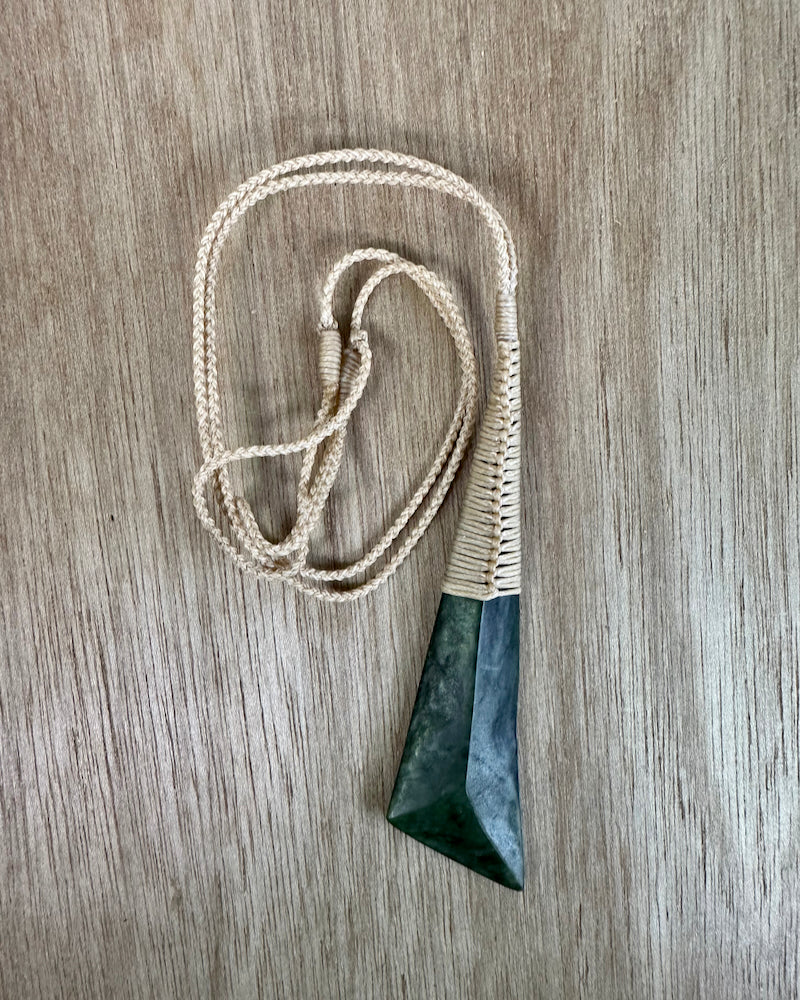 Greenstone Pounamu Ridge Knot Bound Drop Pendant The Fantail House