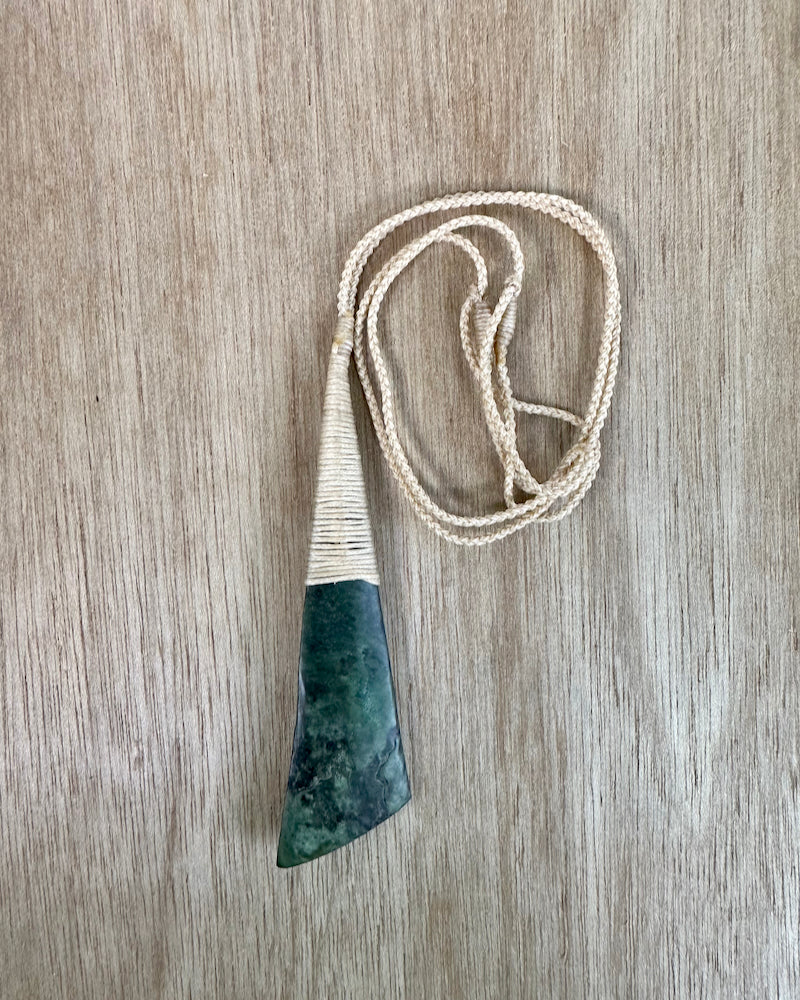 Greenstone Pounamu Ridge Knot Bound Drop Pendant The Fantail House