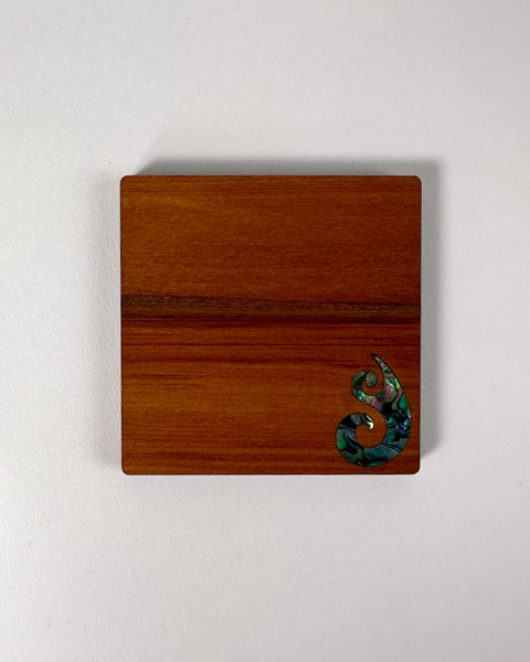 The Fantail House, Rimu, Paua, Native wood, Made in NZ, Coasters, NZ,koru, hook