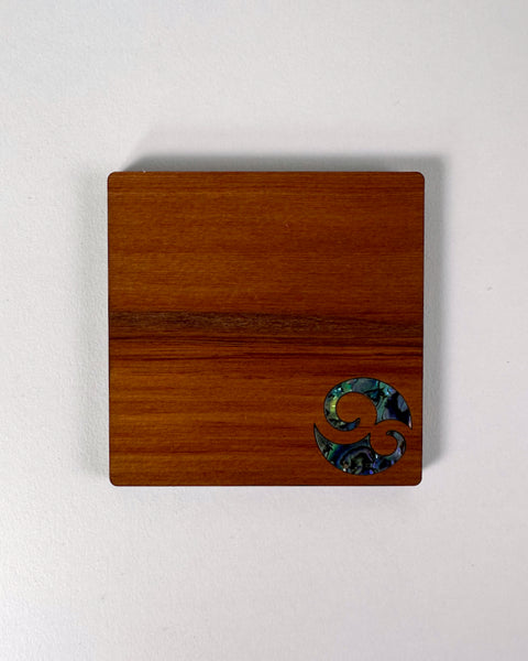 The Fantail House, Rimu, Paua, Native wood, Made in NZ, Coasters, NZ, koru