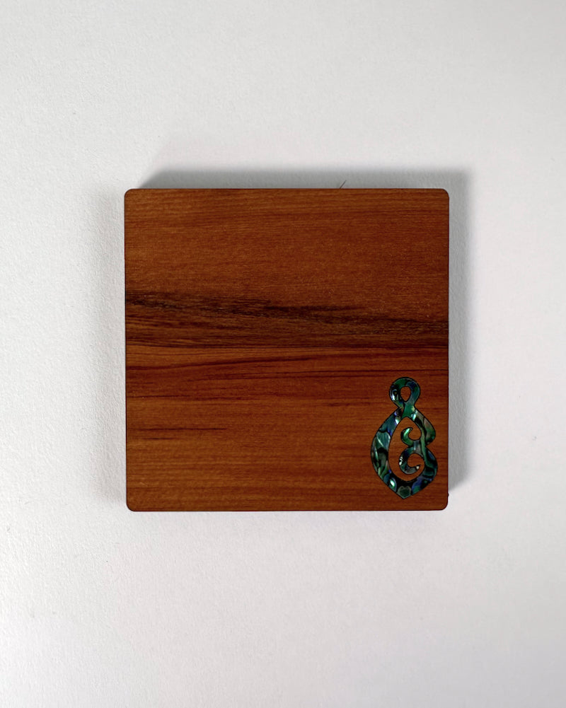 The Fantail House, Rimu, Paua, Native wood, Made in NZ, Coasters, NZ