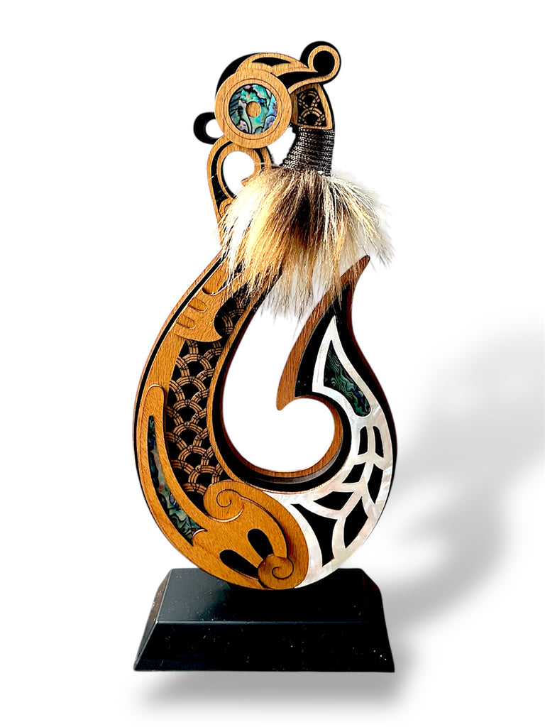 art made from fish hook NZ Made Contemporary Maori Art Sculpture