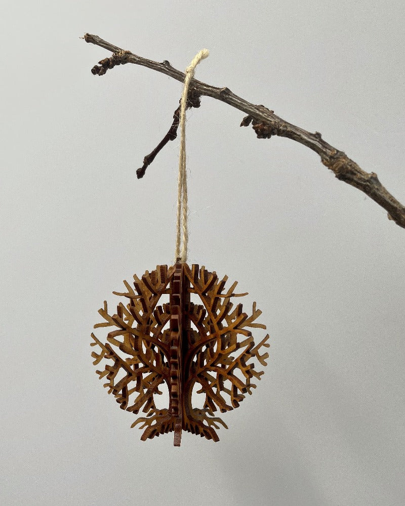 3D hanging wooden decoration, Tree of Life, Pohutukawa, NZ made, Designcraft, Fantail House