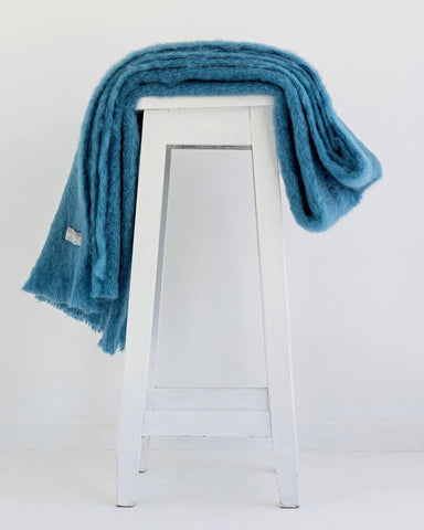 The Fantail House, Made in NZ, Windermere Mohair Throw, Blanket, Lake