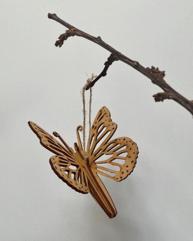 3D Hanging wooden ornament, Butterfly, Designcraft, NZ made, The Fantail House